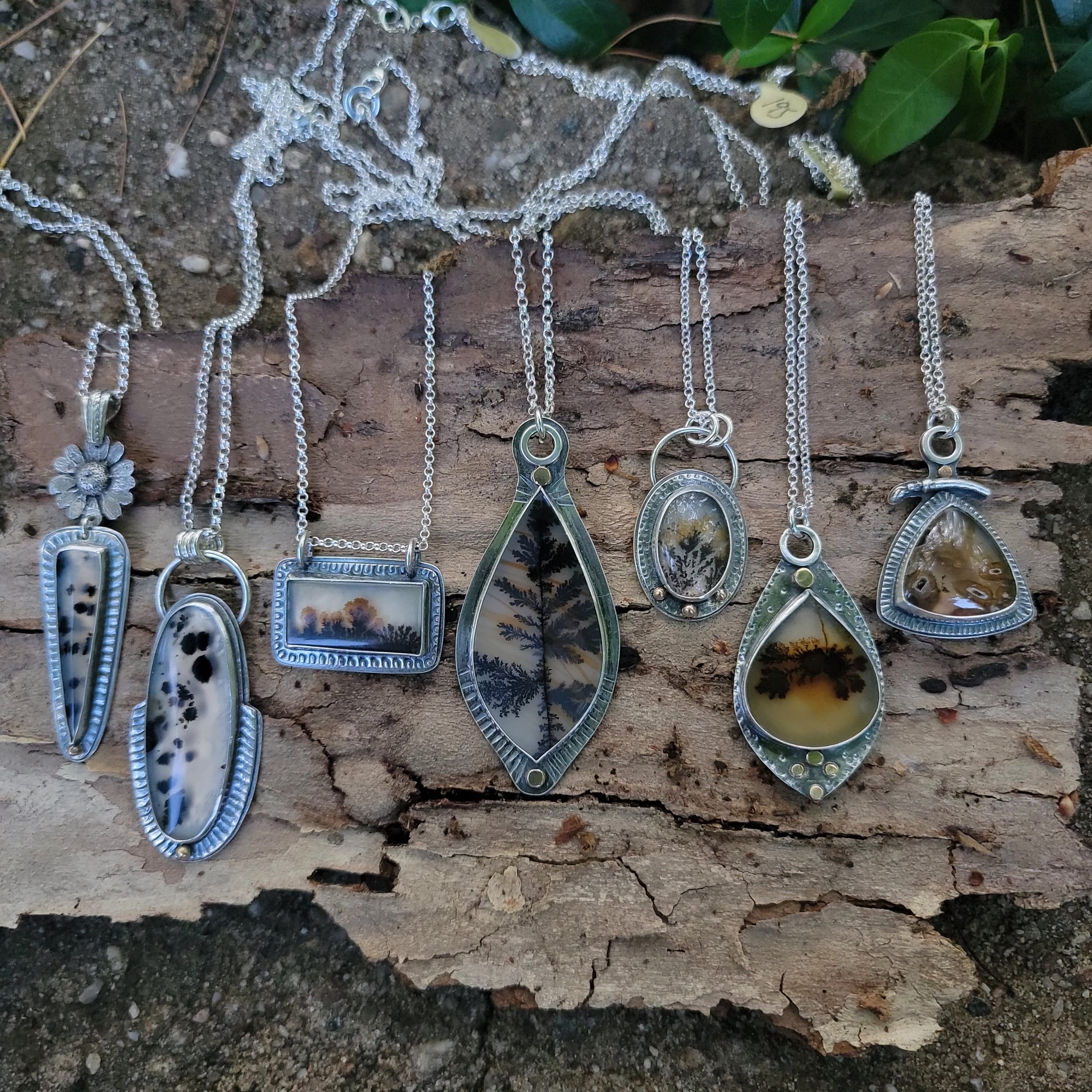 Dendritic Agate Collection in Sterling Silver