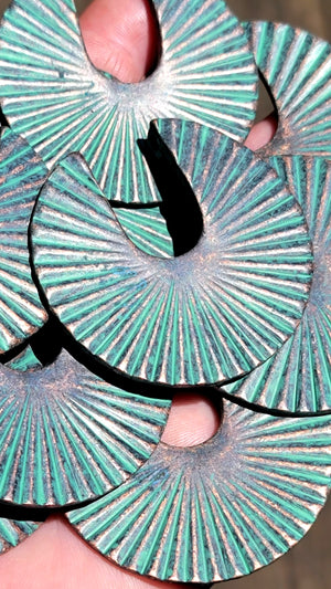 Helios Verdigris Patina Copper Necklace