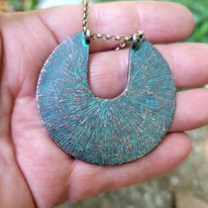 Helios Verdigris Patina Copper Necklace