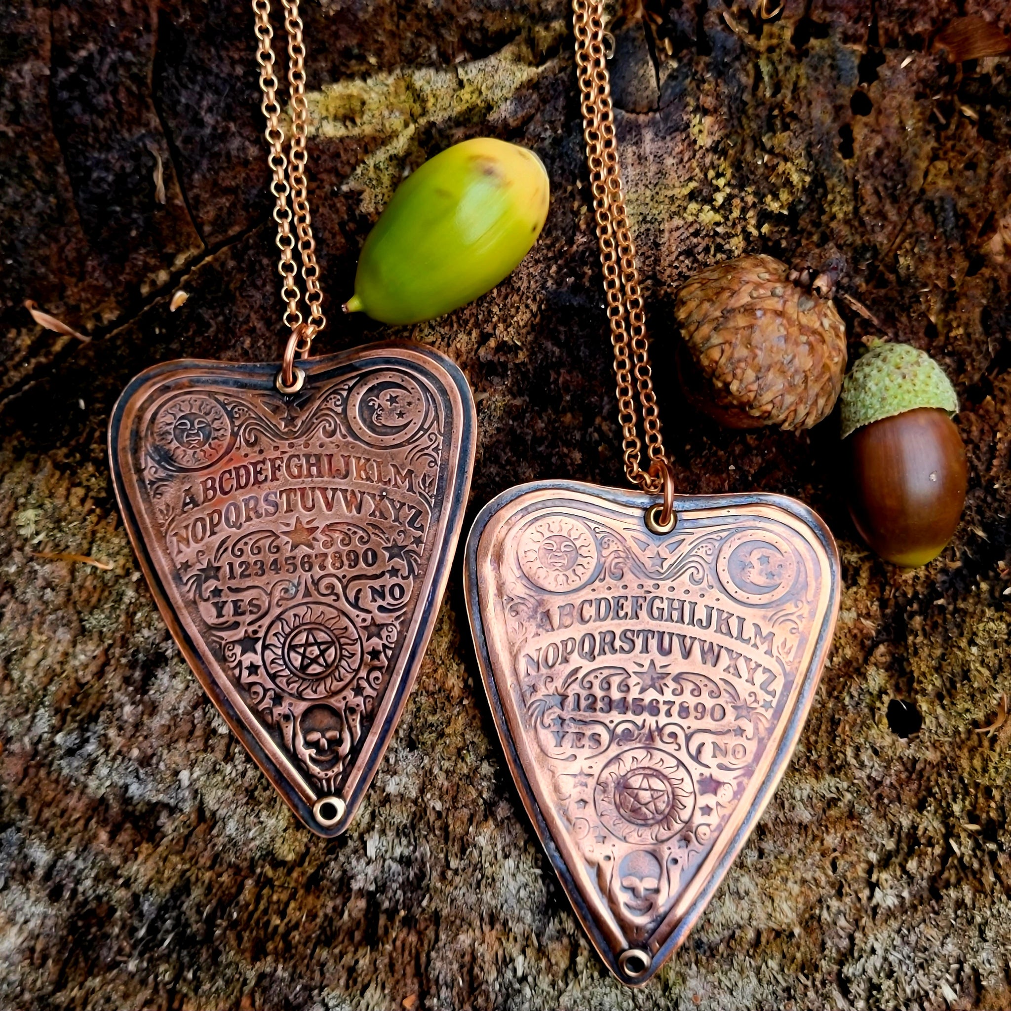 Copper Spirit Board Planchette Pendant