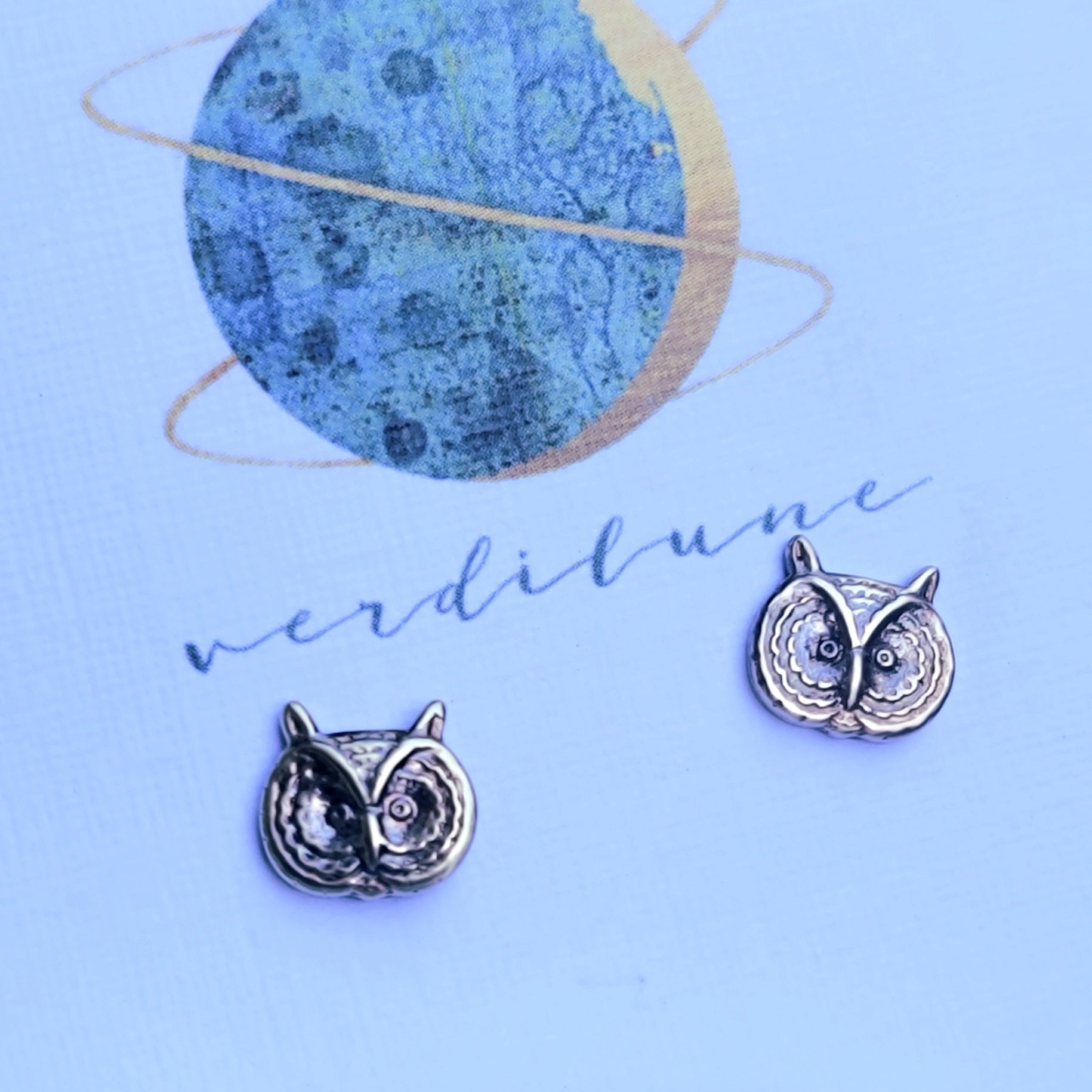 Owl Face Post Earrings