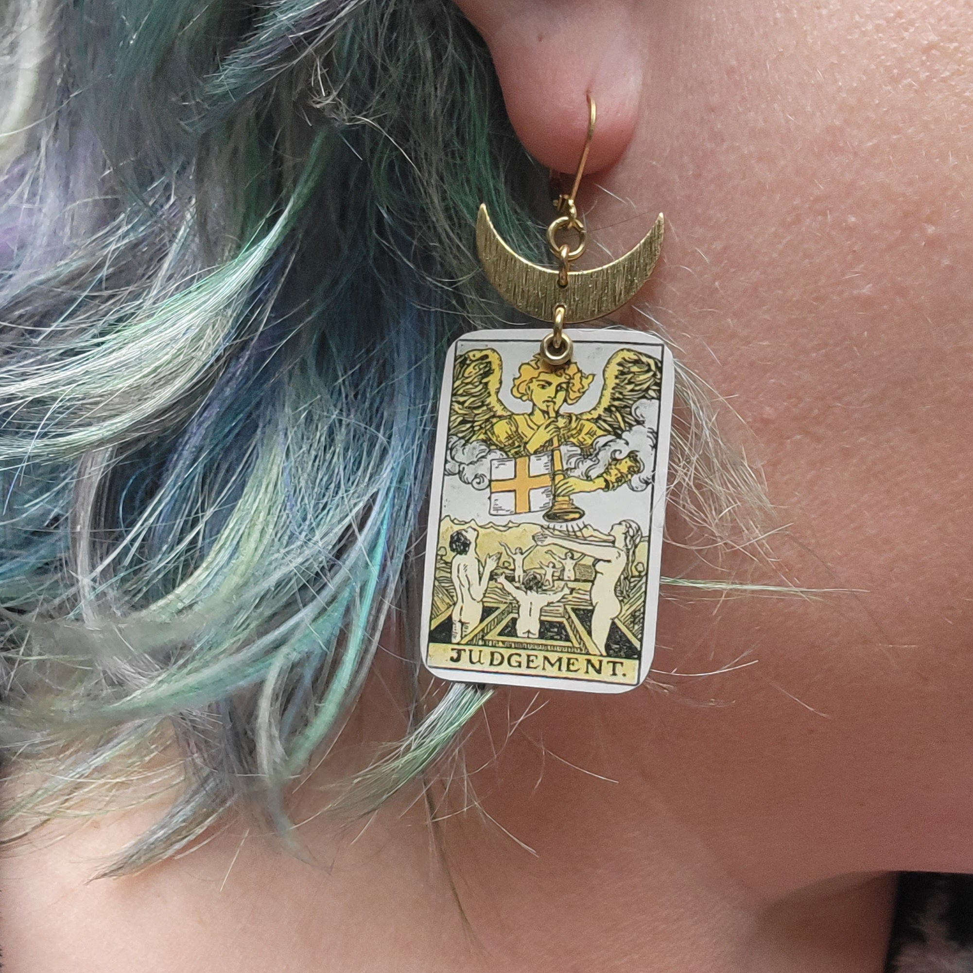 The Tarot Collection - Repurposed Tin Earrings with Pendant Option