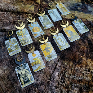 The Tarot Collection - Repurposed Tin Earrings with Pendant Option