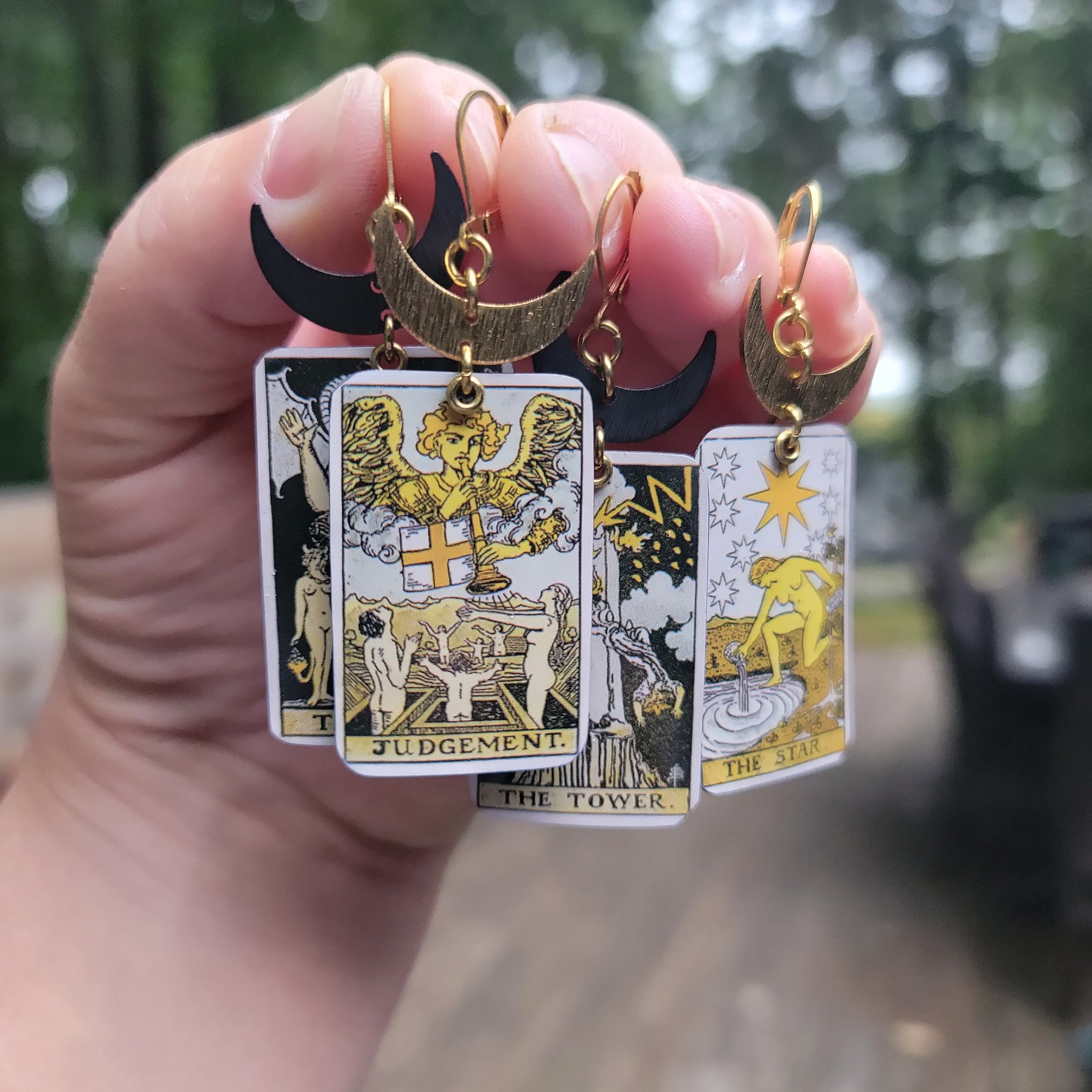 The Tarot Collection - Repurposed Tin Earrings with Pendant Option