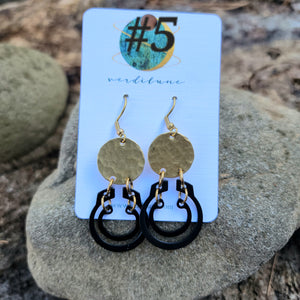 Geometry in Black & Gold Earrings