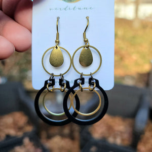 Geometry in Black & Gold Earrings