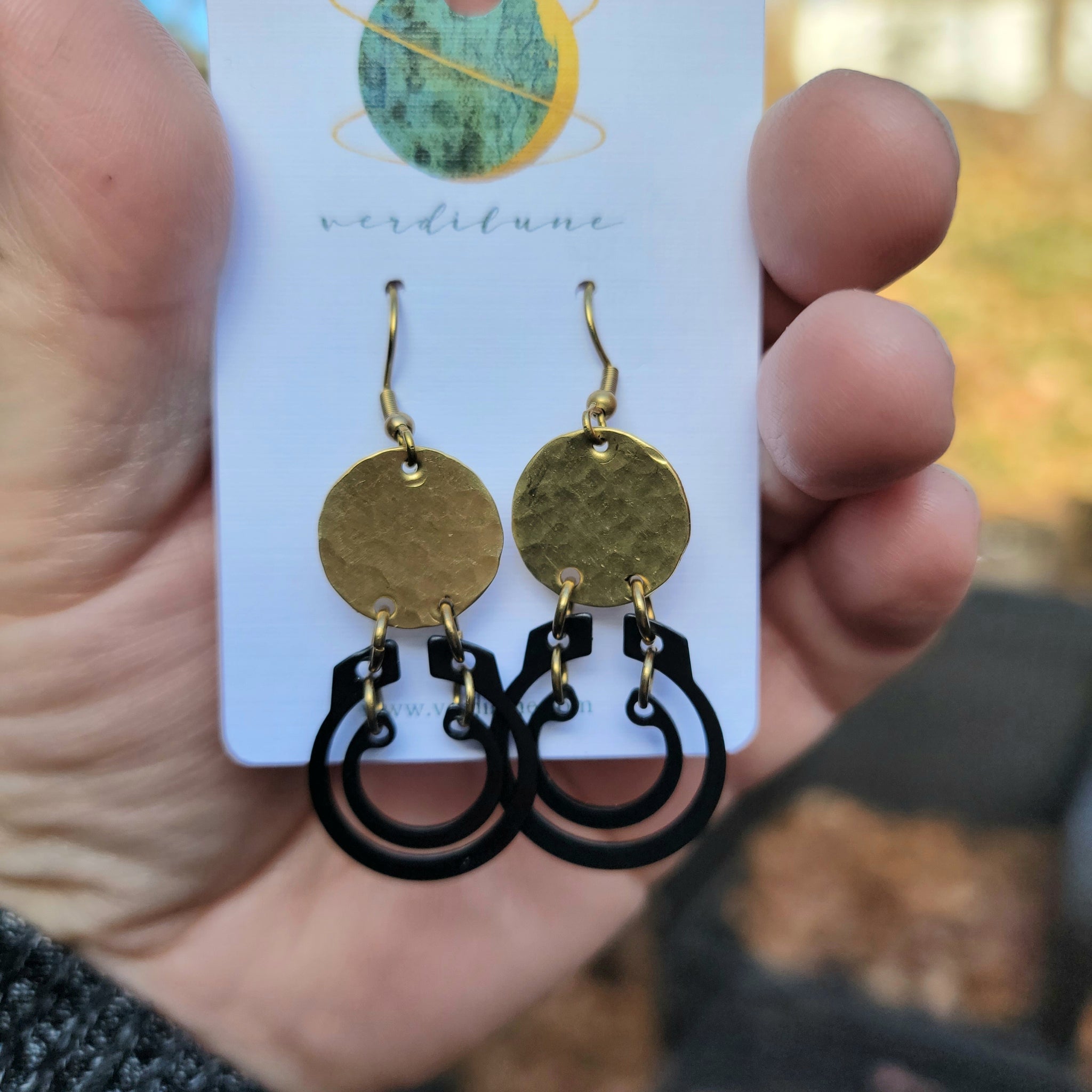 Geometry in Black & Gold Earrings