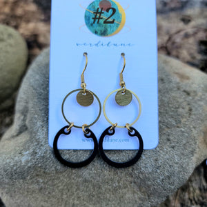 Geometry in Black & Gold Earrings