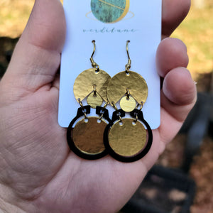 Geometry in Black & Gold Earrings