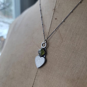 Heart Pendant with Vesuvianite in Sterling Silver