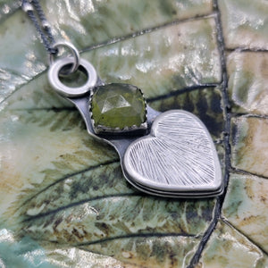 Heart Pendant with Vesuvianite in Sterling Silver