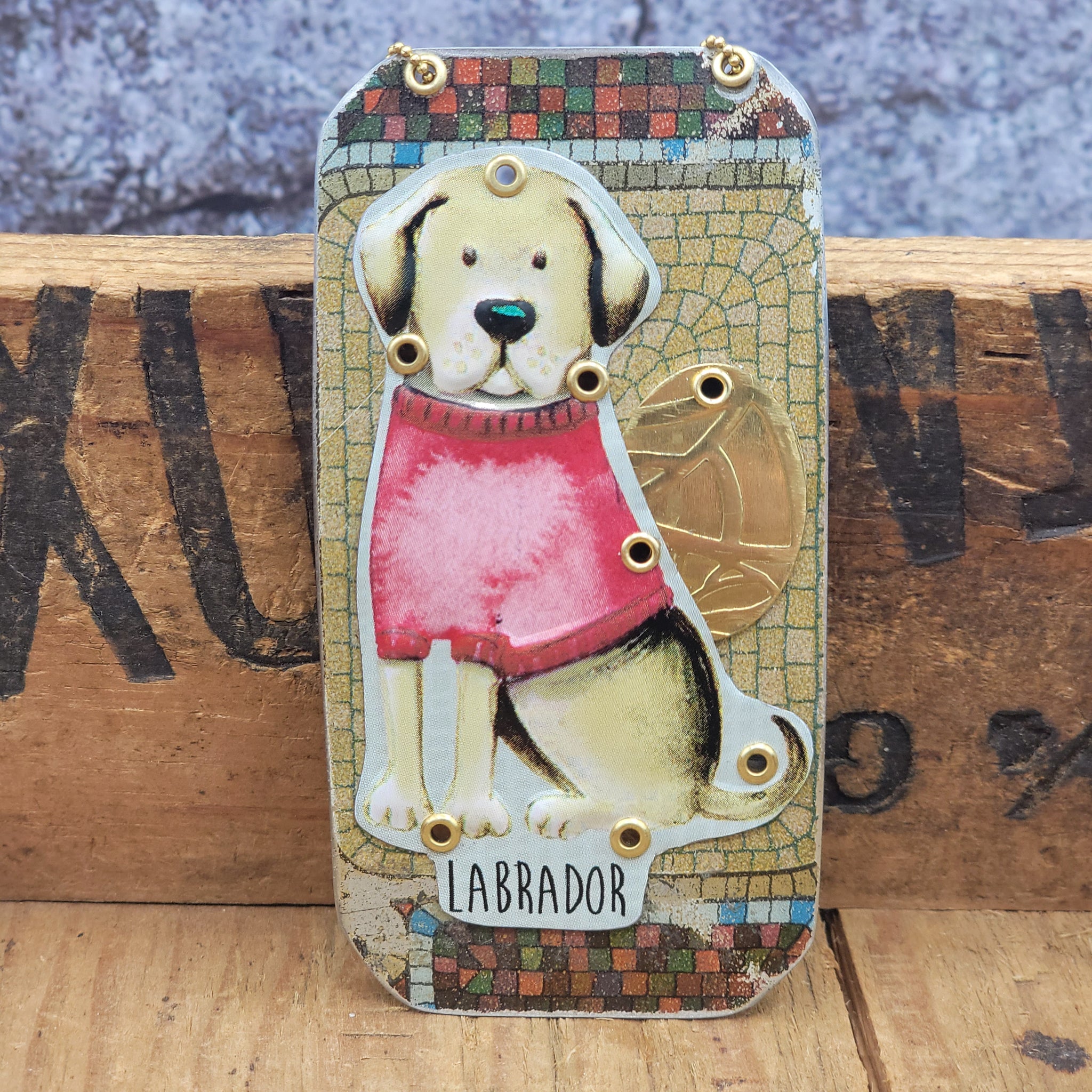 Fancy Dogs - Tin Assemblage Brooch/Wall Art/Earrings