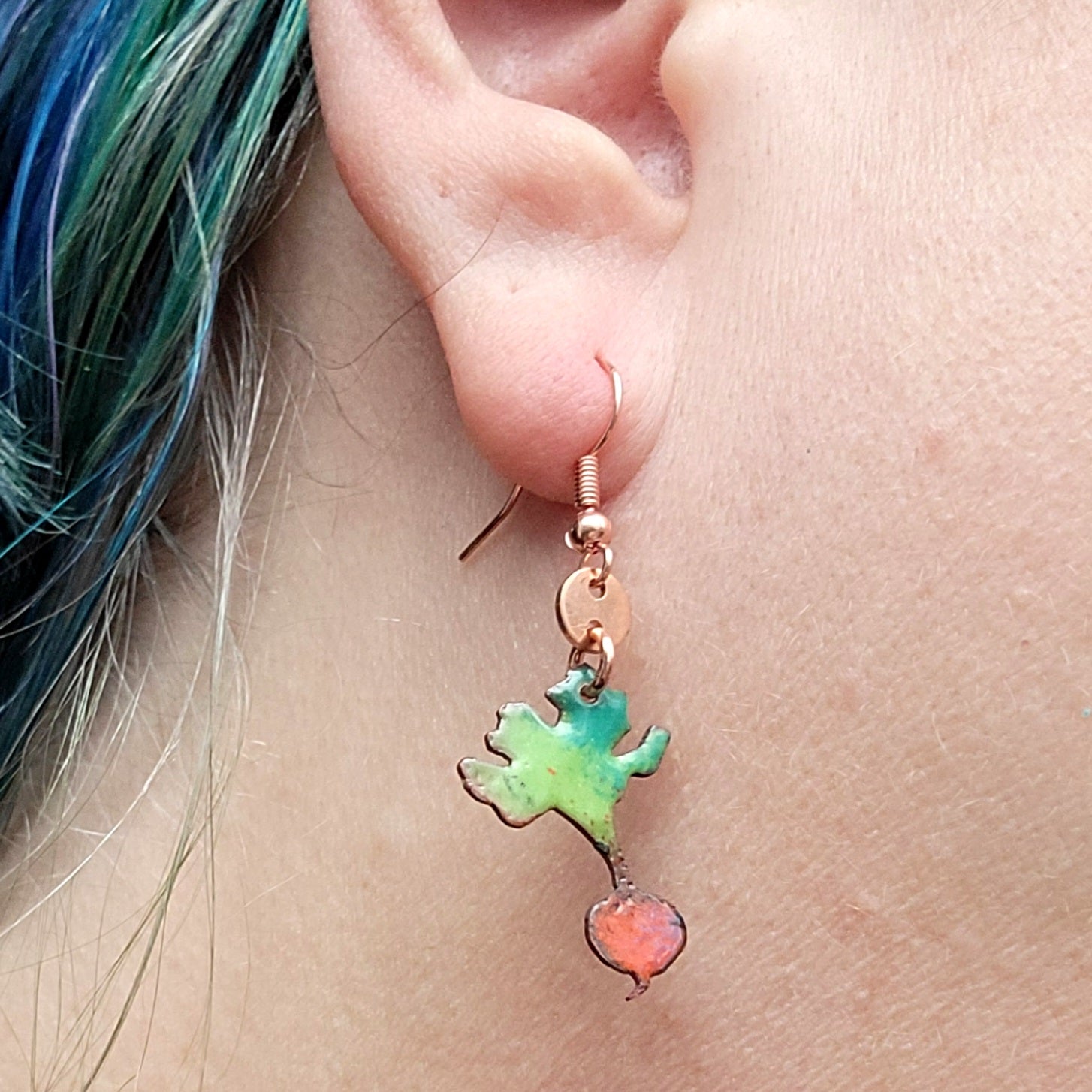 Farmer's Market Collection - Enameled Copper Earrings