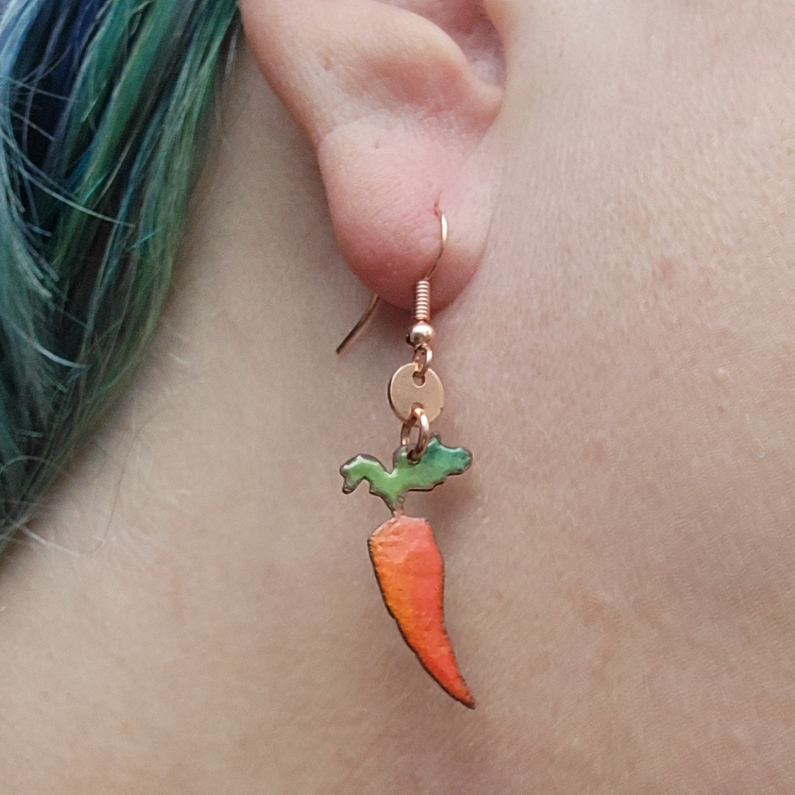 Farmer's Market Collection - Enameled Copper Earrings