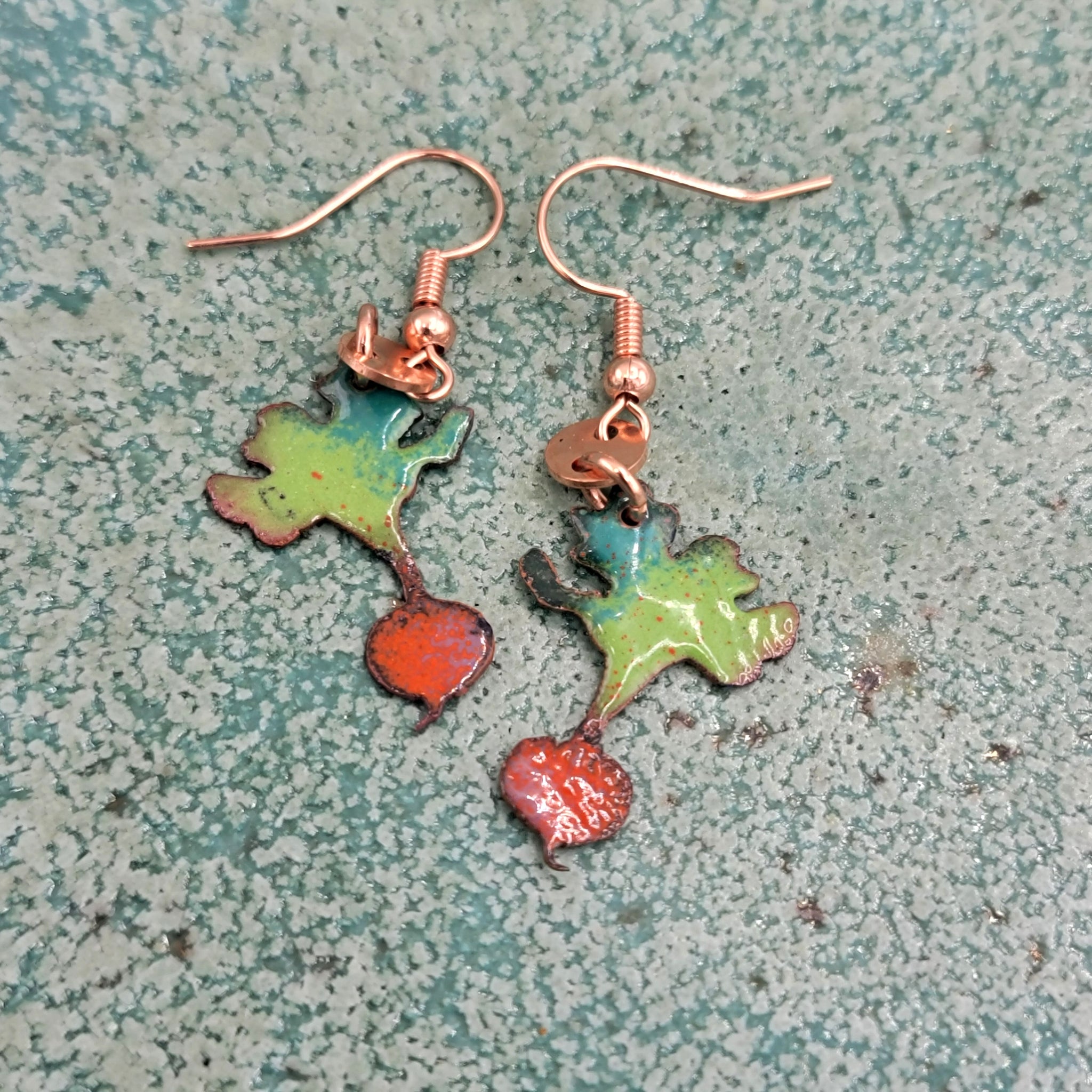 Farmer's Market Collection - Enameled Copper Earrings