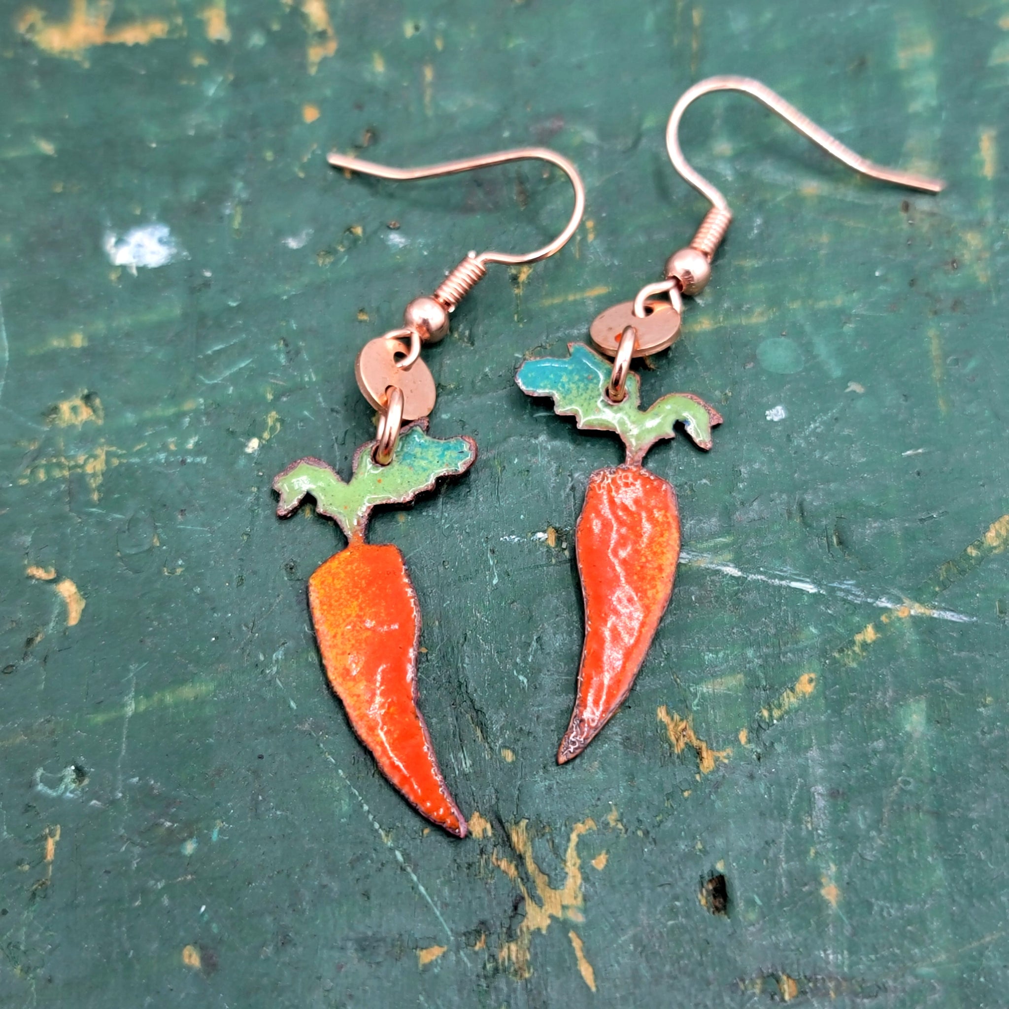 Farmer's Market Collection - Enameled Copper Earrings