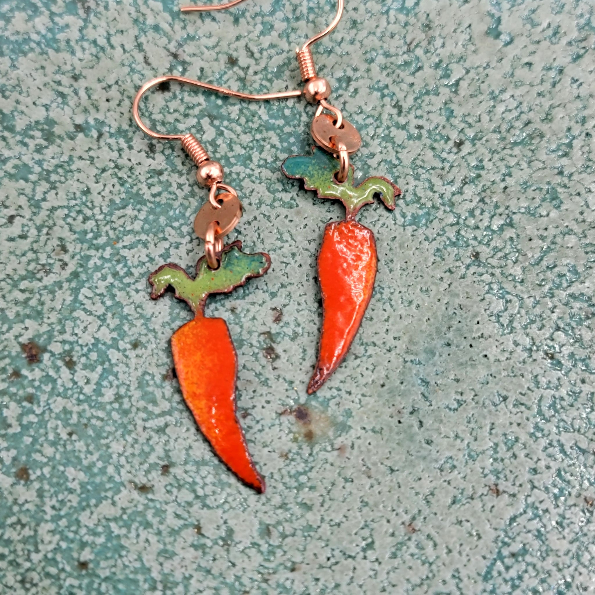 Farmer's Market Collection - Enameled Copper Earrings