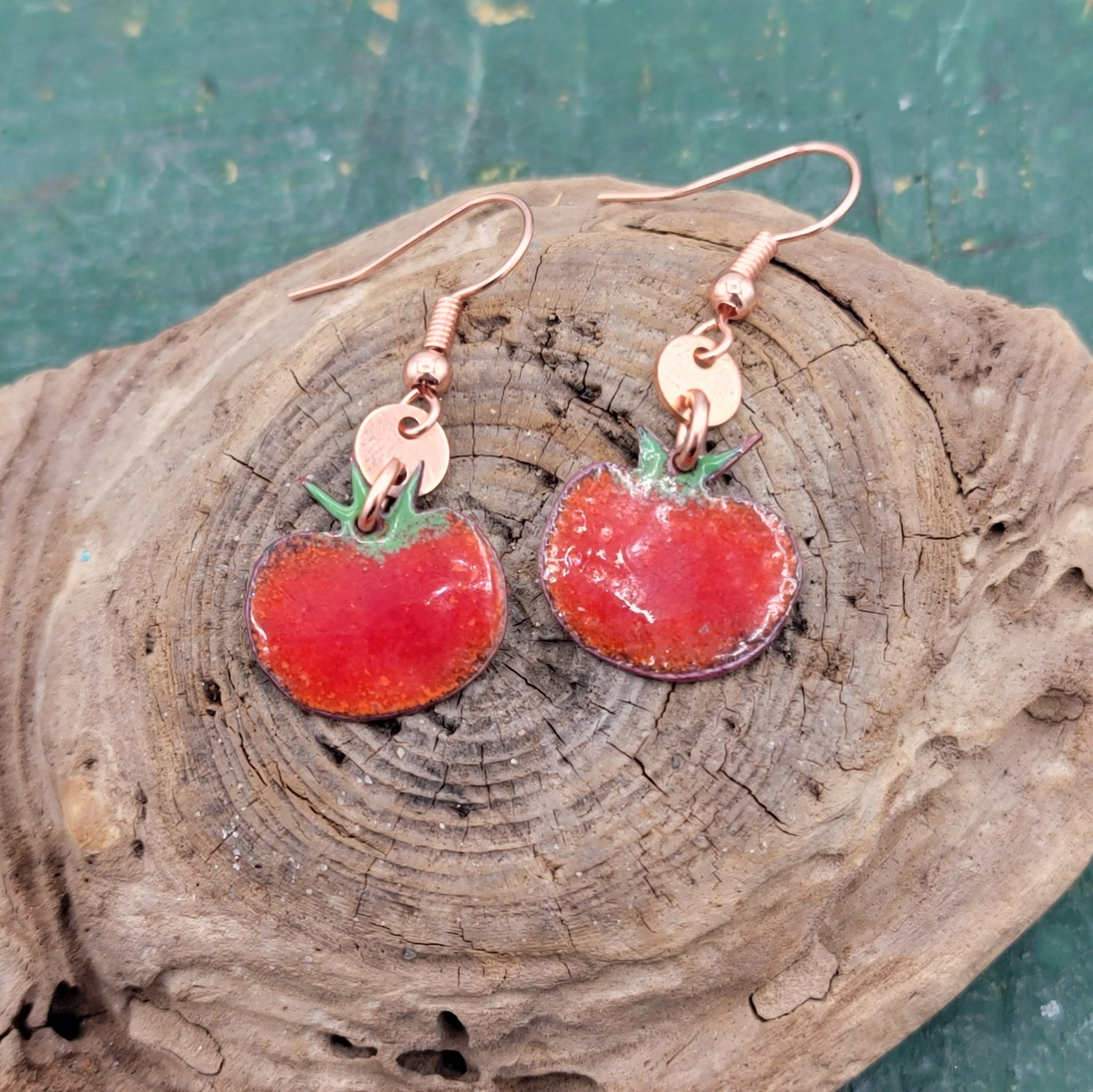 Farmer's Market Collection - Enameled Copper Earrings