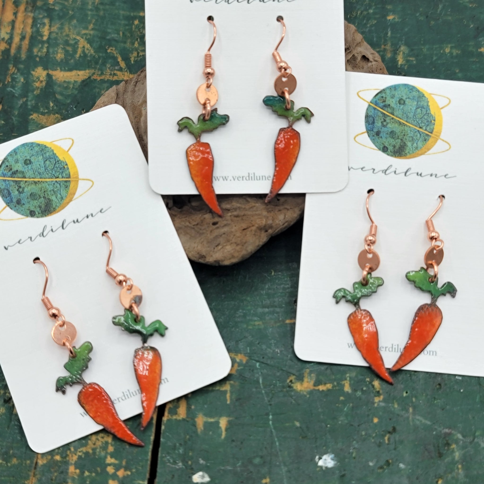 Farmer's Market Collection - Enameled Copper Earrings