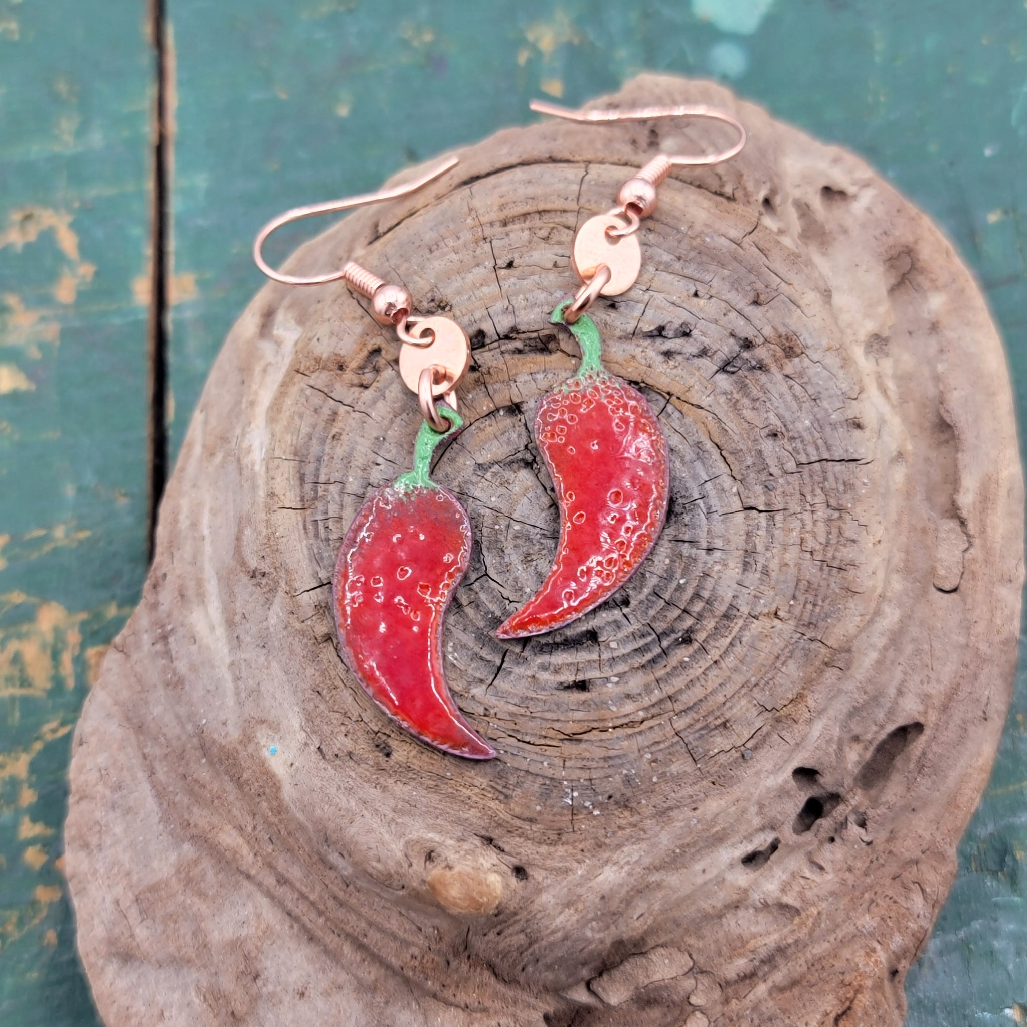 Farmer's Market Collection - Enameled Copper Earrings