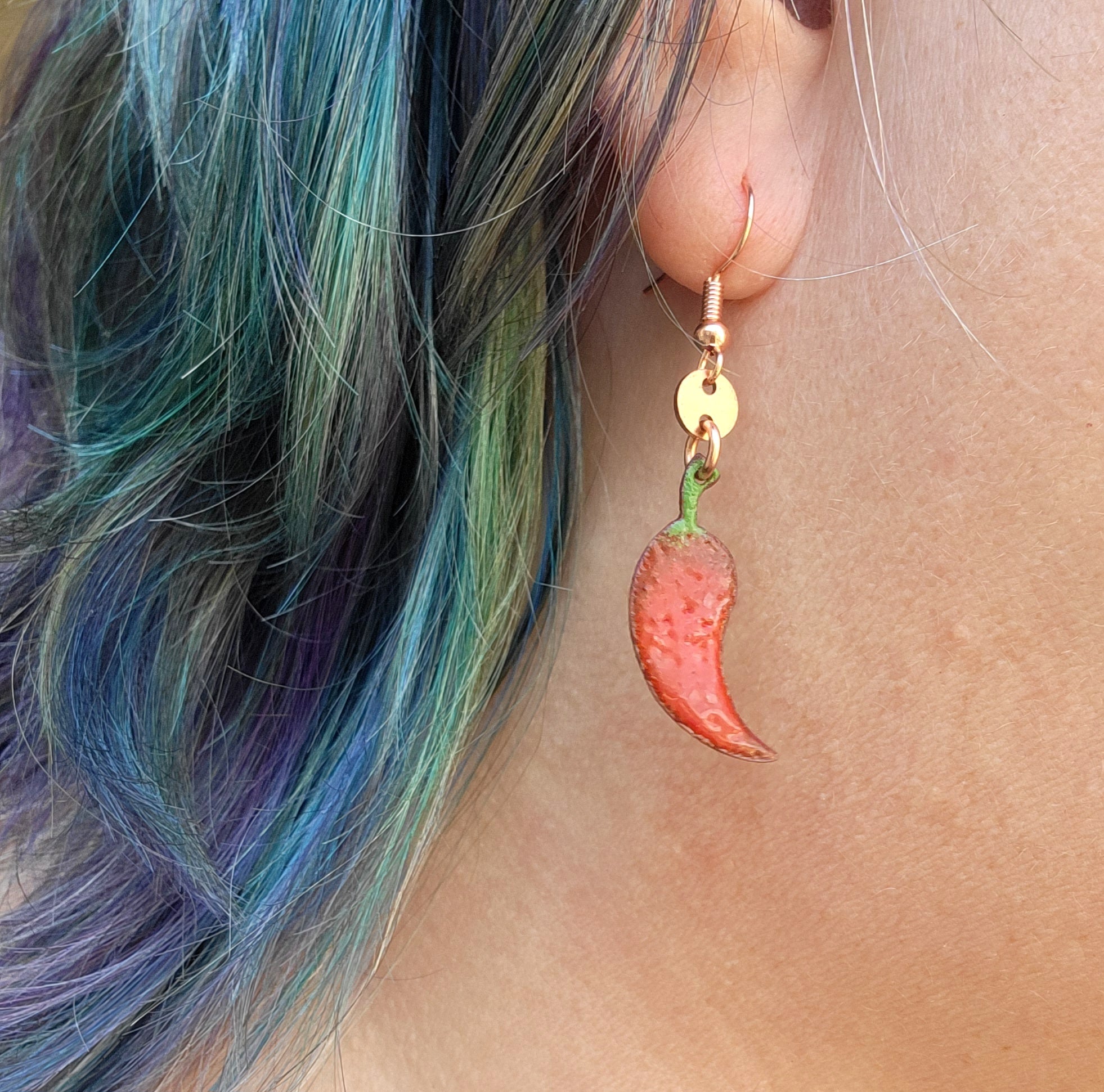 Farmer's Market Collection - Enameled Copper Earrings