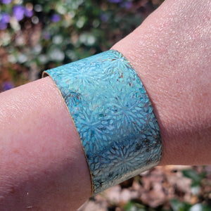 Distressed Verdigris Patina Wide Copper Cuff Bracelets