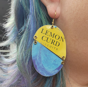 Blueberries & Lemon Curd Collection - Repurposed Tin Earrings