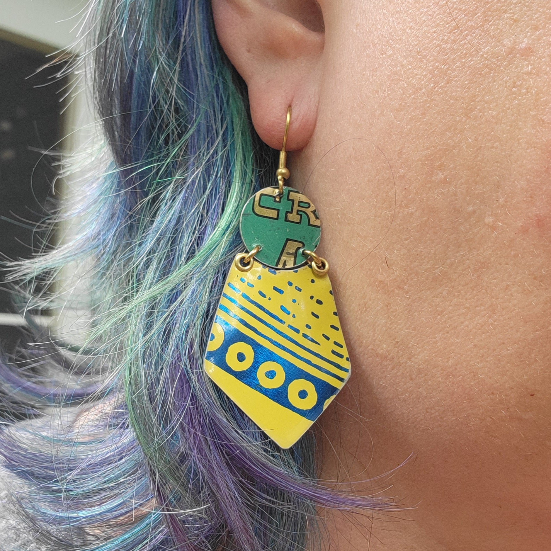 Blueberries & Lemon Curd Collection - Repurposed Tin Earrings