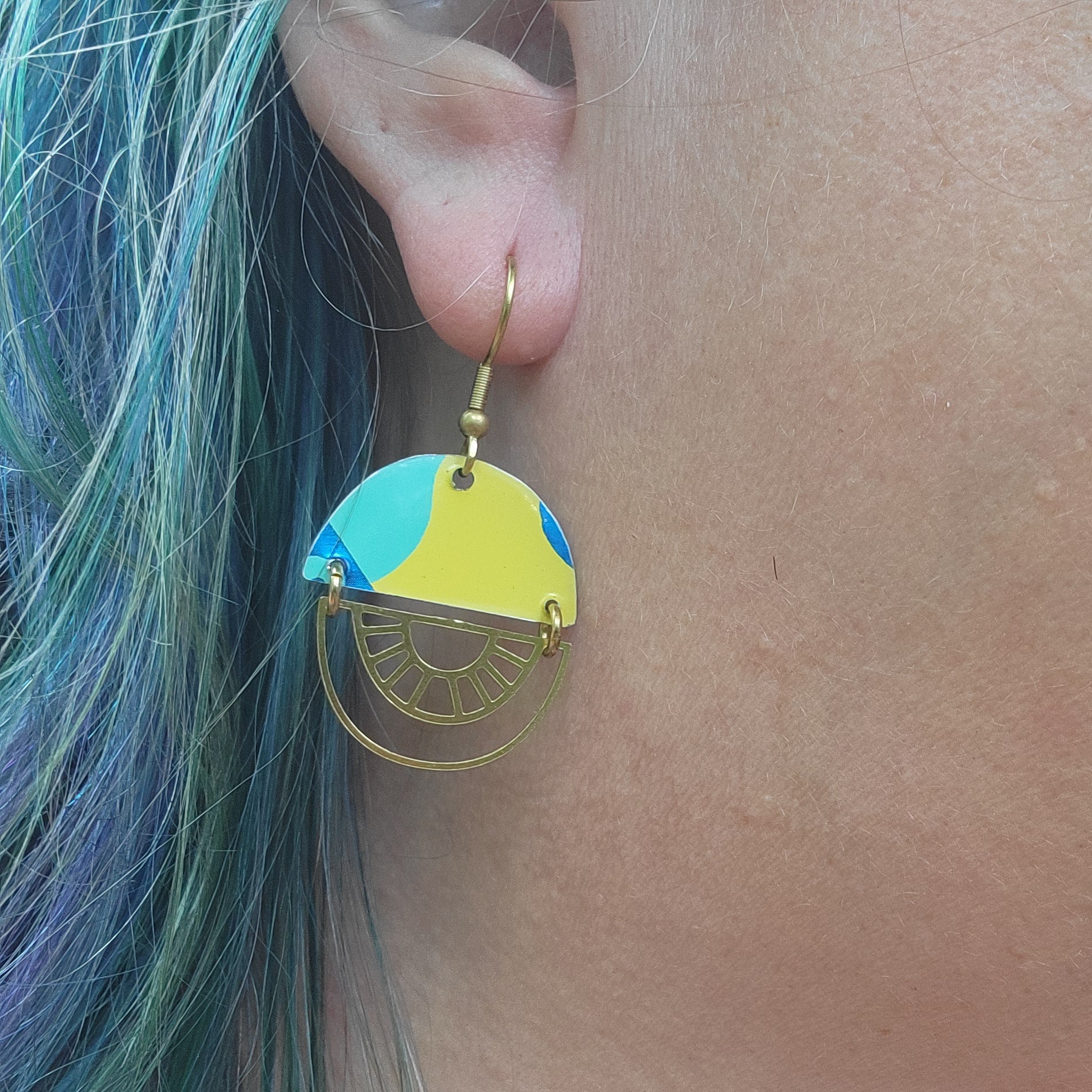 Blueberries & Lemon Curd Collection - Repurposed Tin Earrings