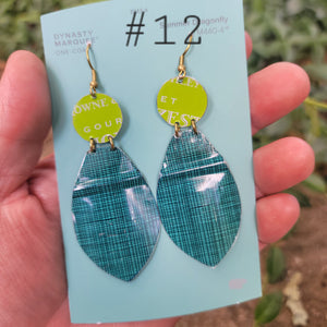 Blueberries & Lemon Curd Collection - Repurposed Tin Earrings