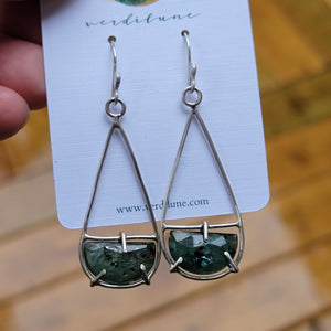 Framework Green Kyanite Earrings in Sterling Silver