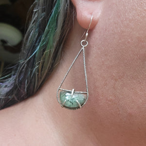 Framework Green Kyanite Earrings in Sterling Silver