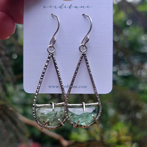 Framework Green Kyanite Earrings in Sterling Silver