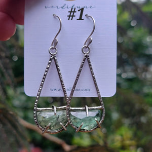 Framework Green Kyanite Earrings in Sterling Silver