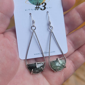 Framework Green Kyanite Earrings in Sterling Silver