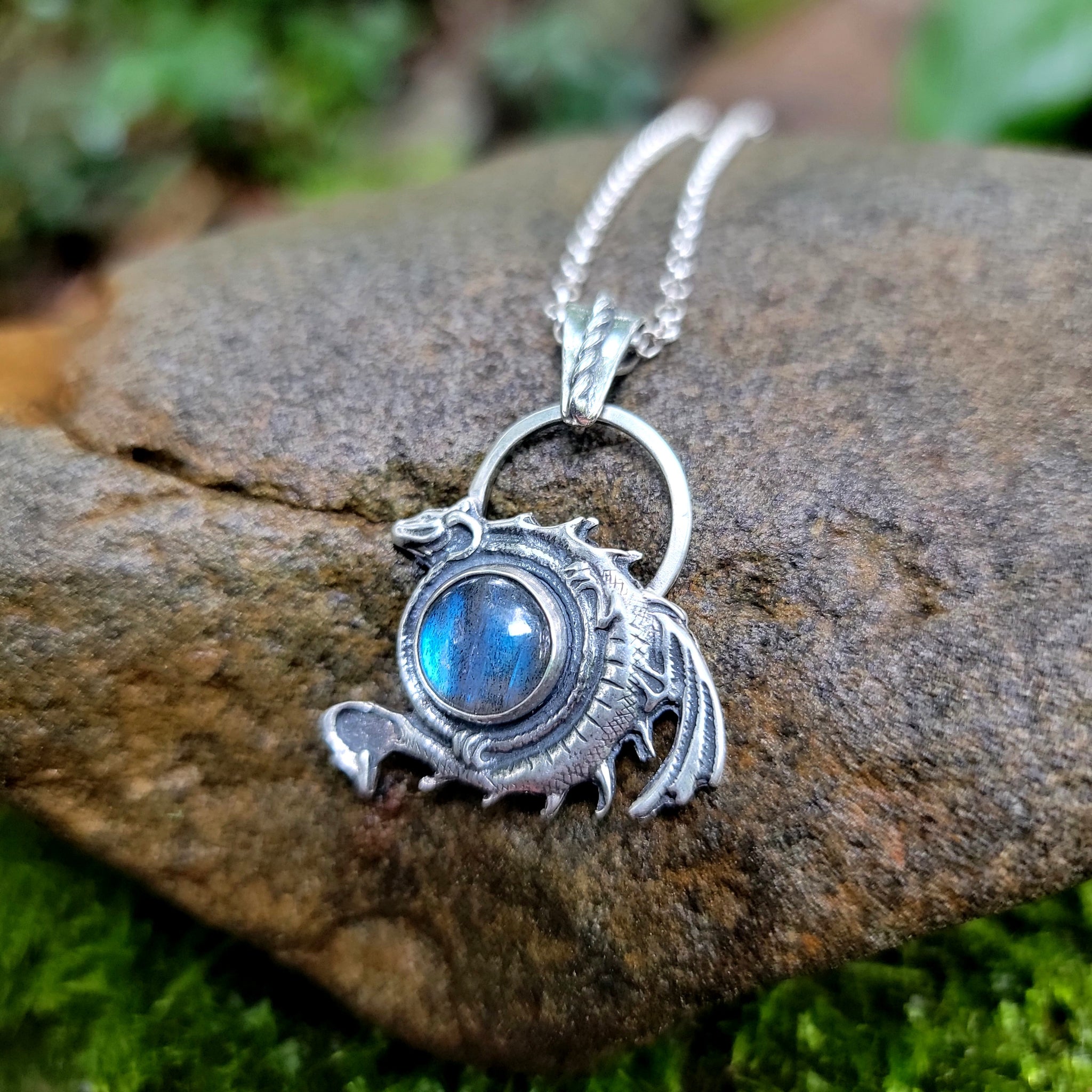 House of Dragons Labradorite Pendant in Sterling Silver