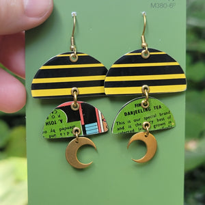 Pennsylvania Dutch Pretzel Collection - Repurposed Tin Earrings