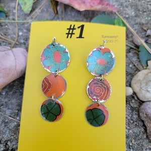 Rustic Autumn Collection - Repurposed Tin Earrings