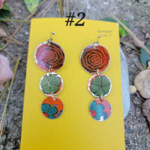 Rustic Autumn Collection - Repurposed Tin Earrings