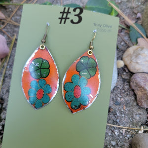 Rustic Autumn Collection - Repurposed Tin Earrings