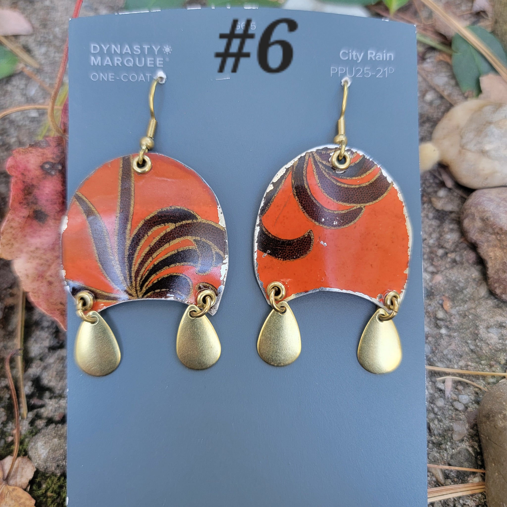 Rustic Autumn Collection - Repurposed Tin Earrings