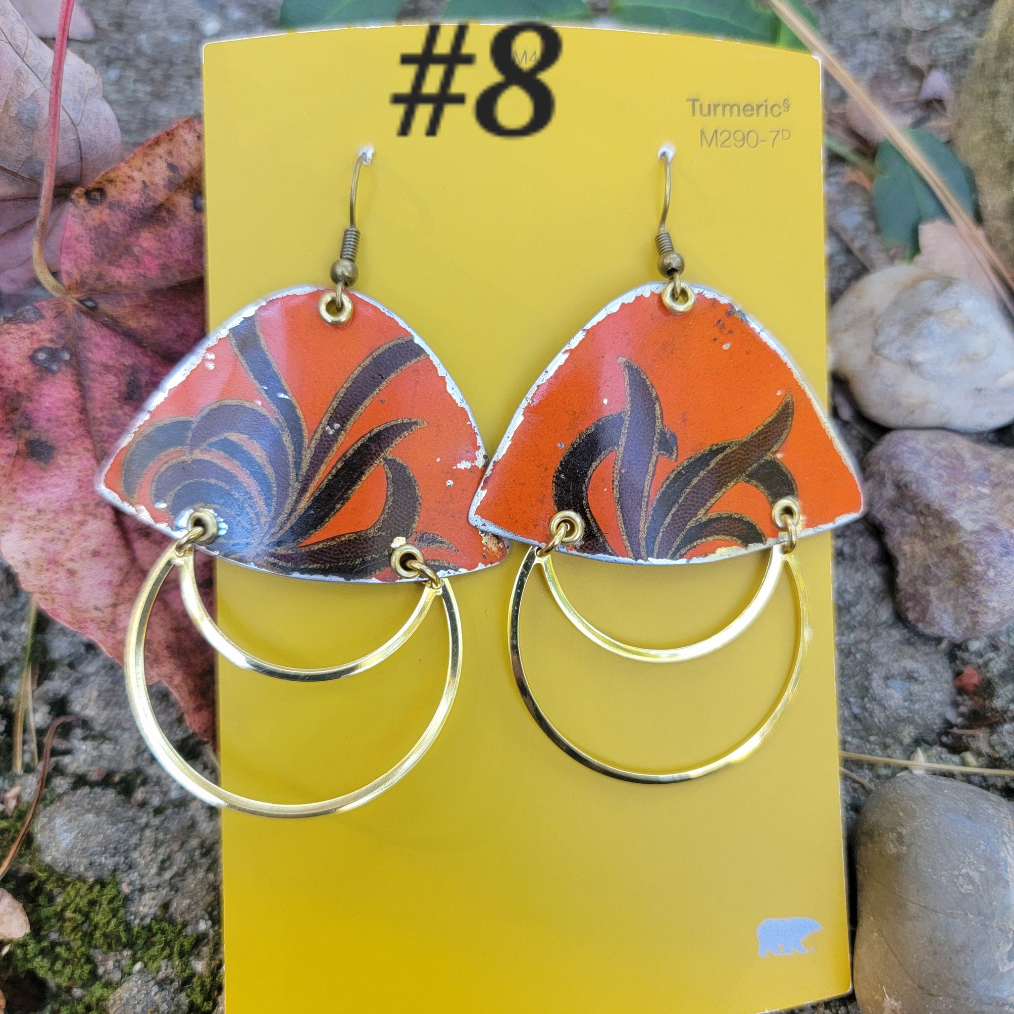 Rustic Autumn Collection - Repurposed Tin Earrings