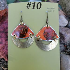 Rustic Autumn Collection - Repurposed Tin Earrings