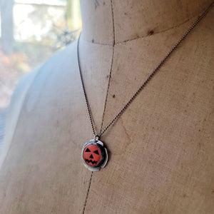 Jack-o-Lantern Pendant in Sterling Silver