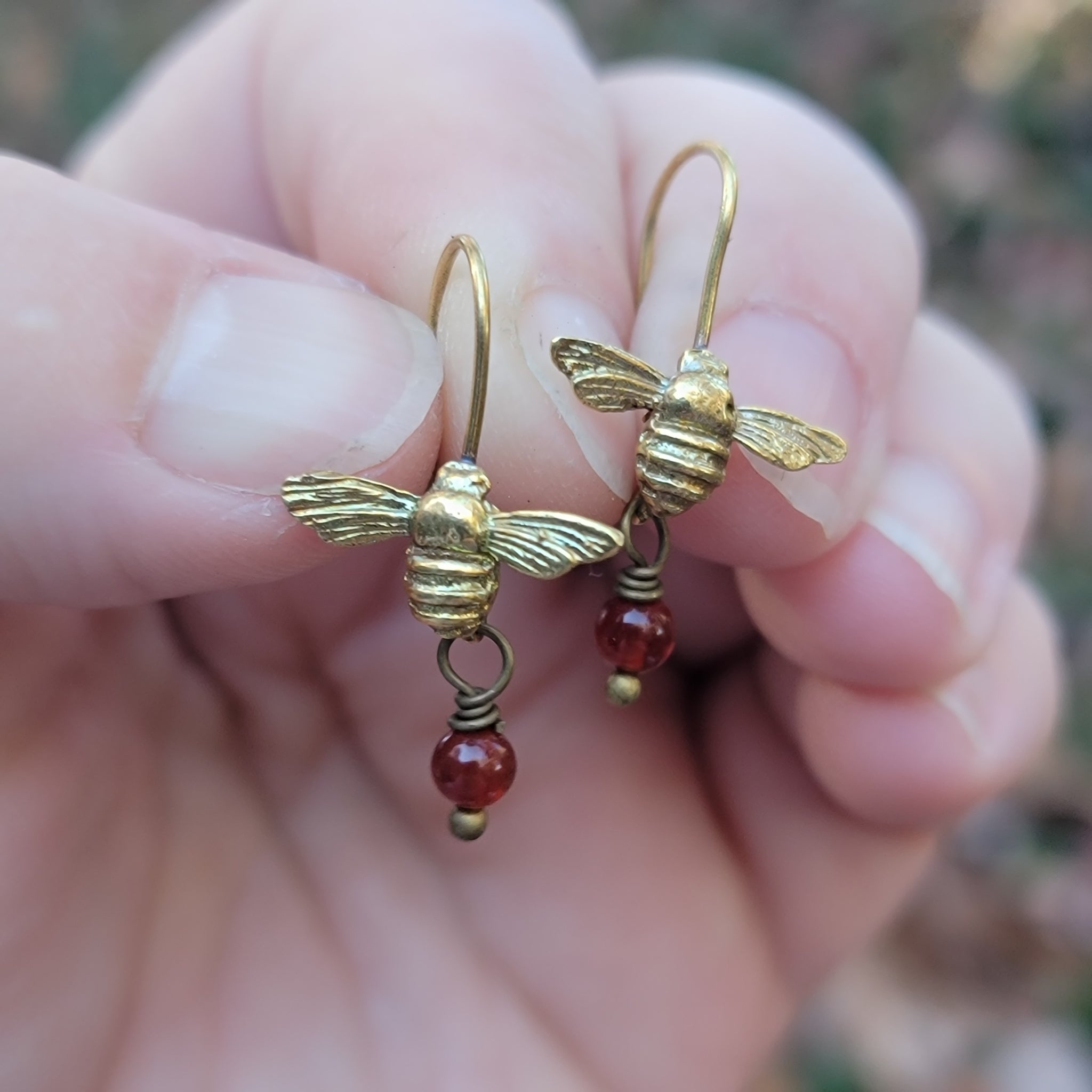 Tiny Honeybee Dangle Earrings