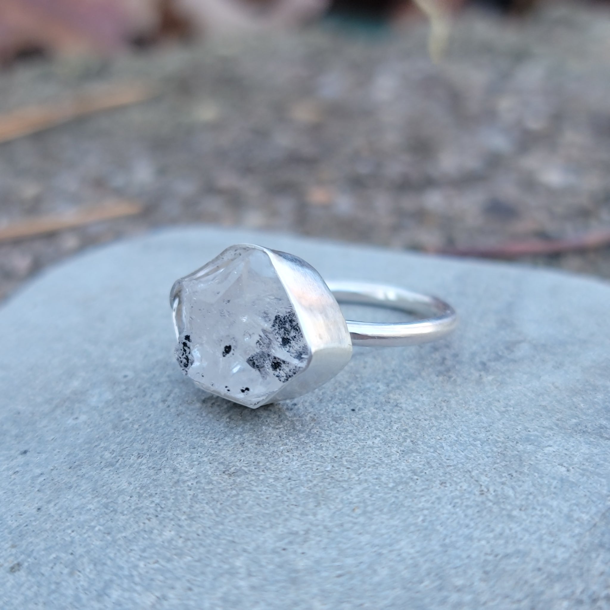 Herkimer Diamond Chunky Rings in Sterling Silver