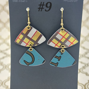 Sparkle Plaid Collection - Repurposed Vintage Tin Earrings & Necklaces