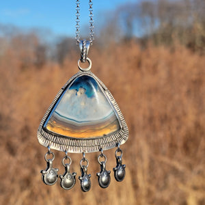 Ice Quartz Chime Pendant in Sterling Silver