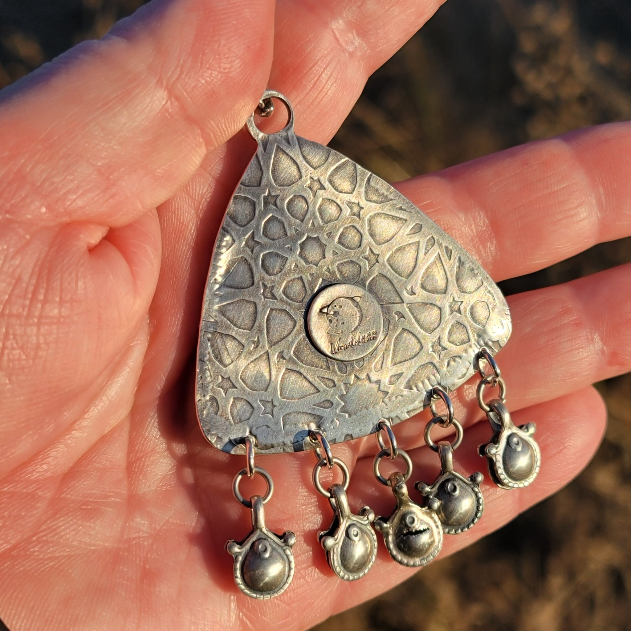 Ice Quartz Chime Pendant in Sterling Silver