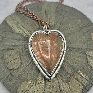 Native Copper Heart Pendant in Sterling Silver